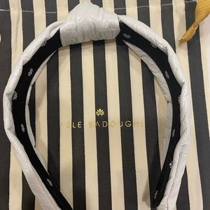 Lele Sadoughi white faux croc knotted headband